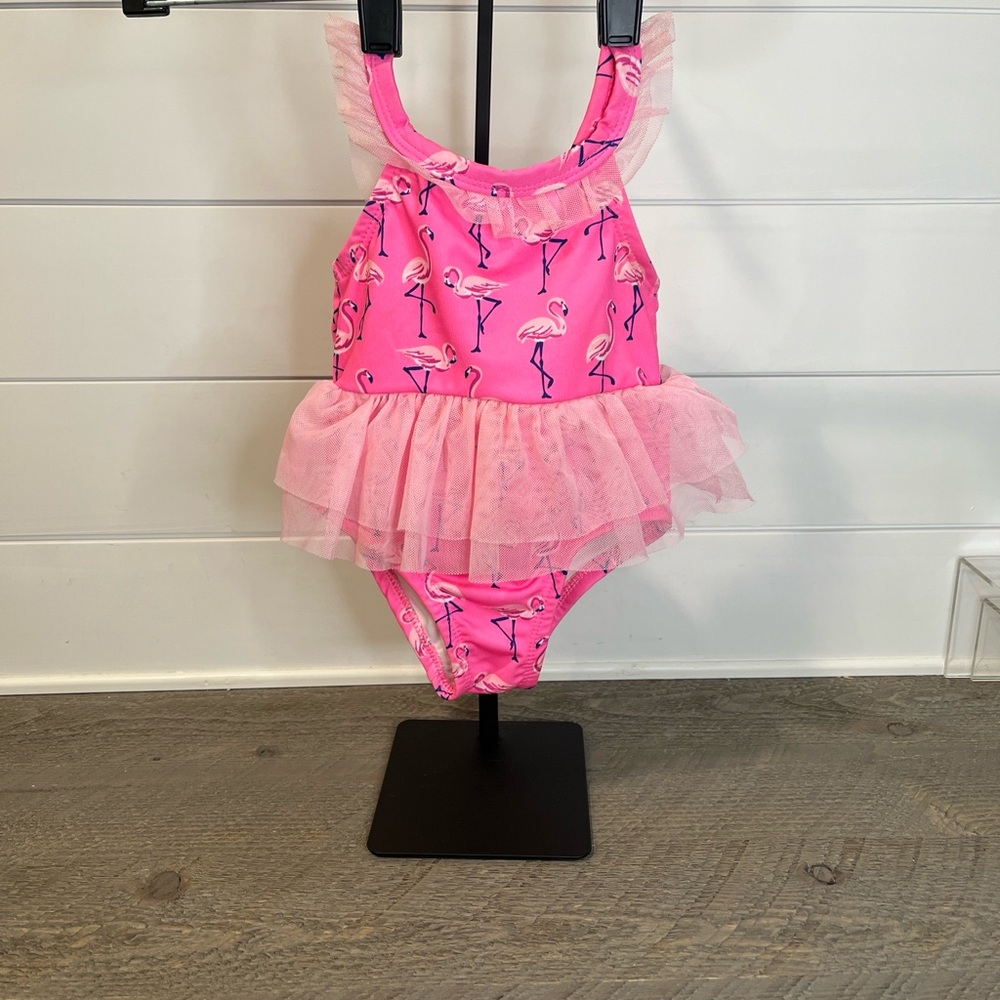 Pink Penelope Mack Flamingo Pink Swimsuit with Tutu - Size 18 months